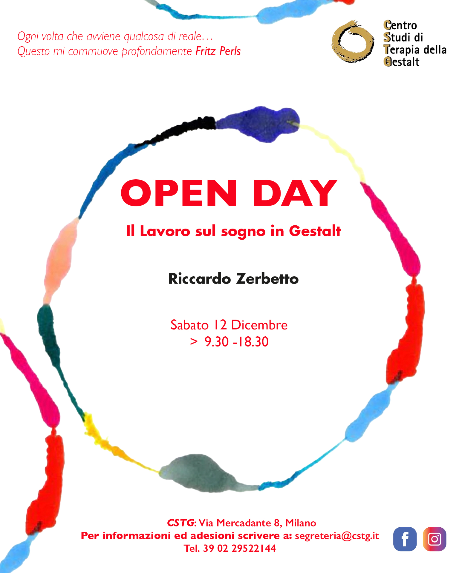 Locandina Open Day: Il lavoro sul sogno in Gestalt, Riccardo Zerbetto